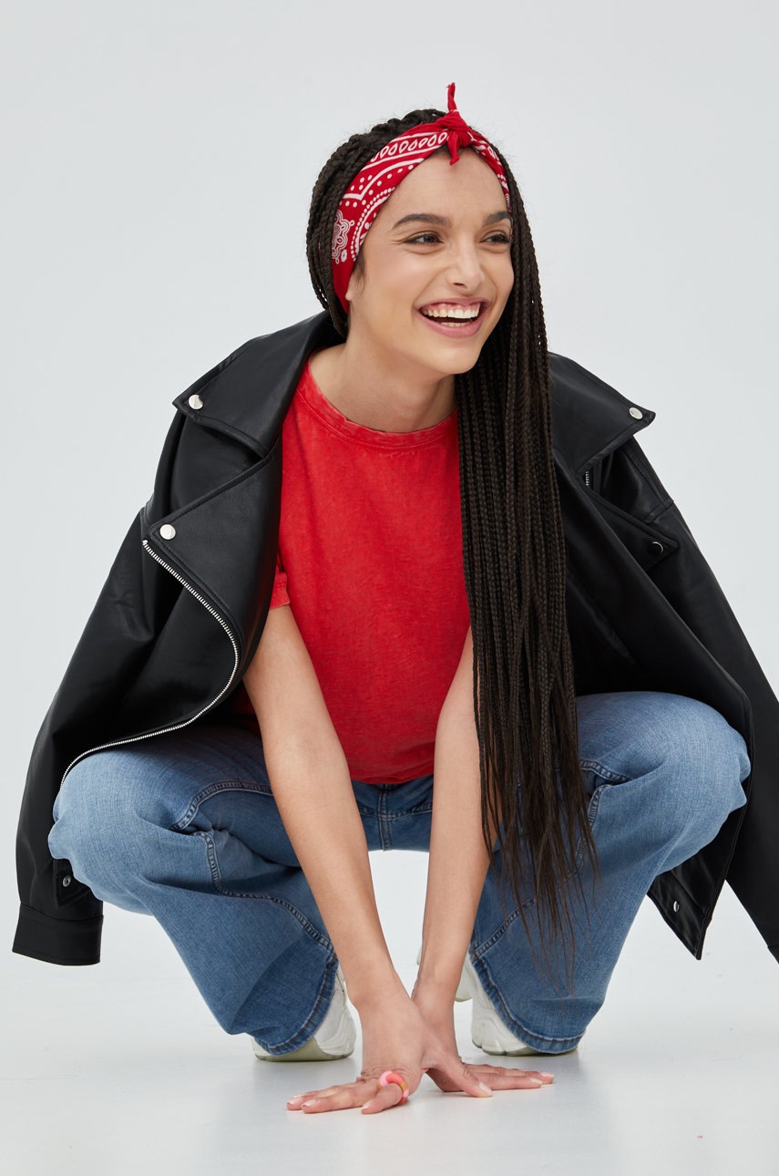 

Памучна тениска Superdry в червено, Червен