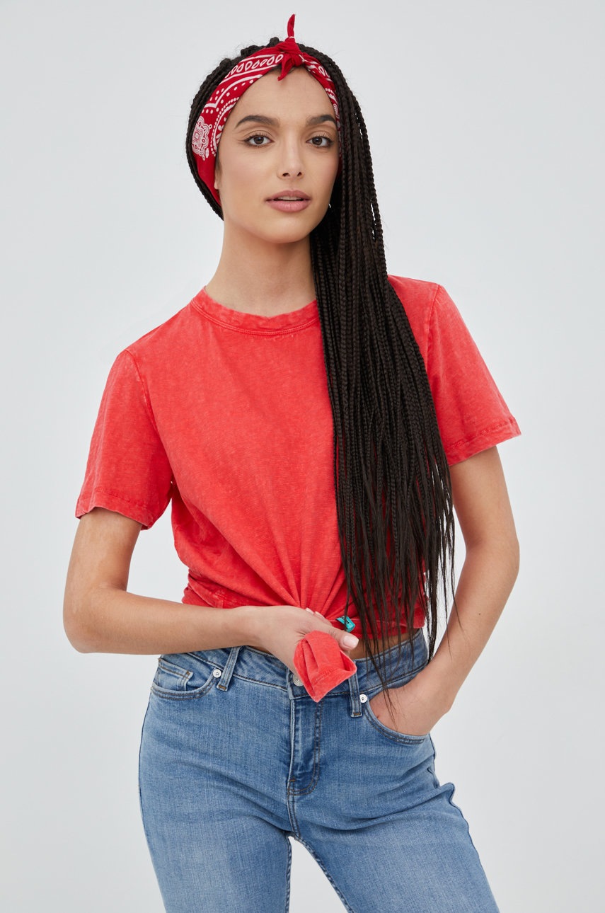 

Хлопковая футболка Superdry цвет красный