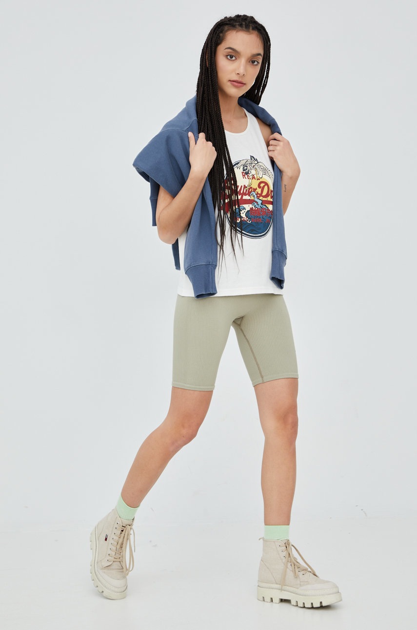 

Хлопковый топ Superdry цвет бежевый
