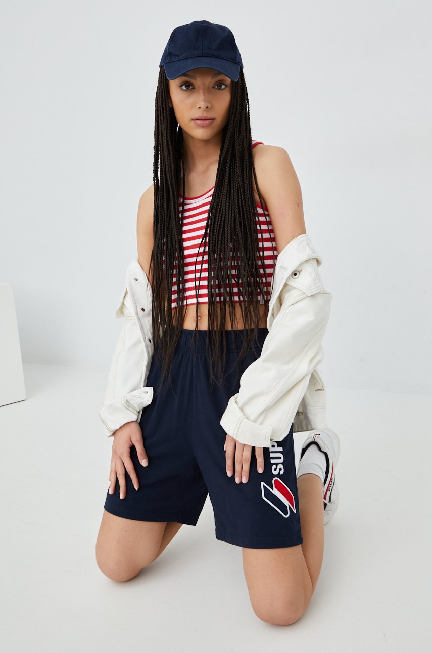 

Хлопковый топ Superdry цвет красный