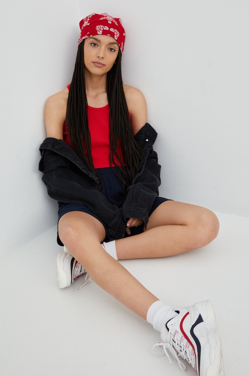 

Бавовняний топ Superdry колір червоний