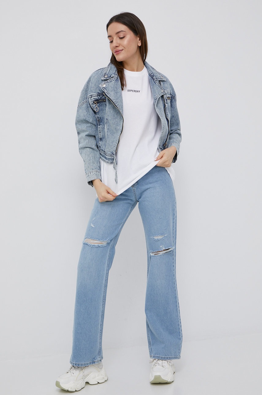 

Хлопковая футболка Superdry цвет белый