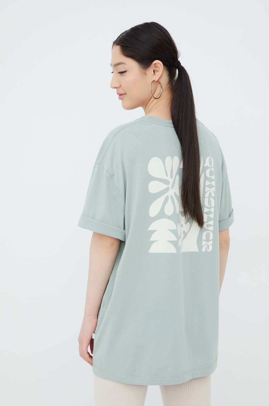 Quiksilver tricou din bumbac culoarea turcoaz