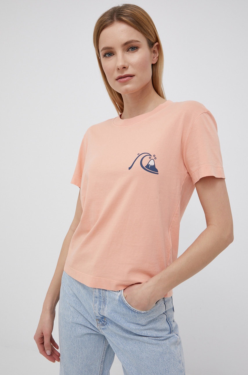 

Бавовняна футболка Quiksilver колір помаранчевий