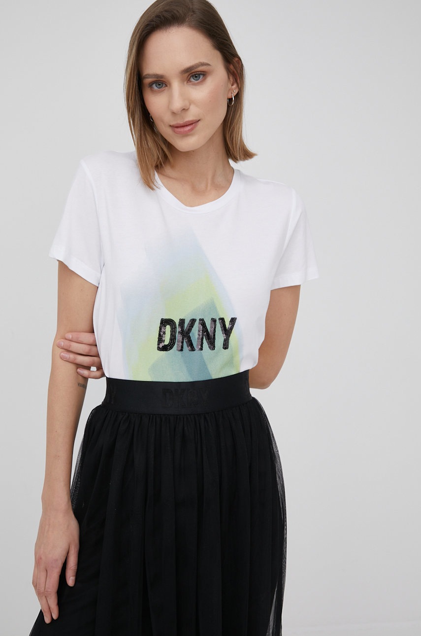 

Тениска Dkny дамски в бяло, Бял