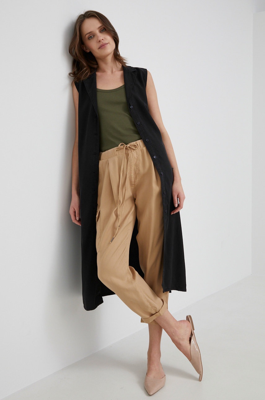 

Хлопковый топ United Colors of Benetton цвет зелёный