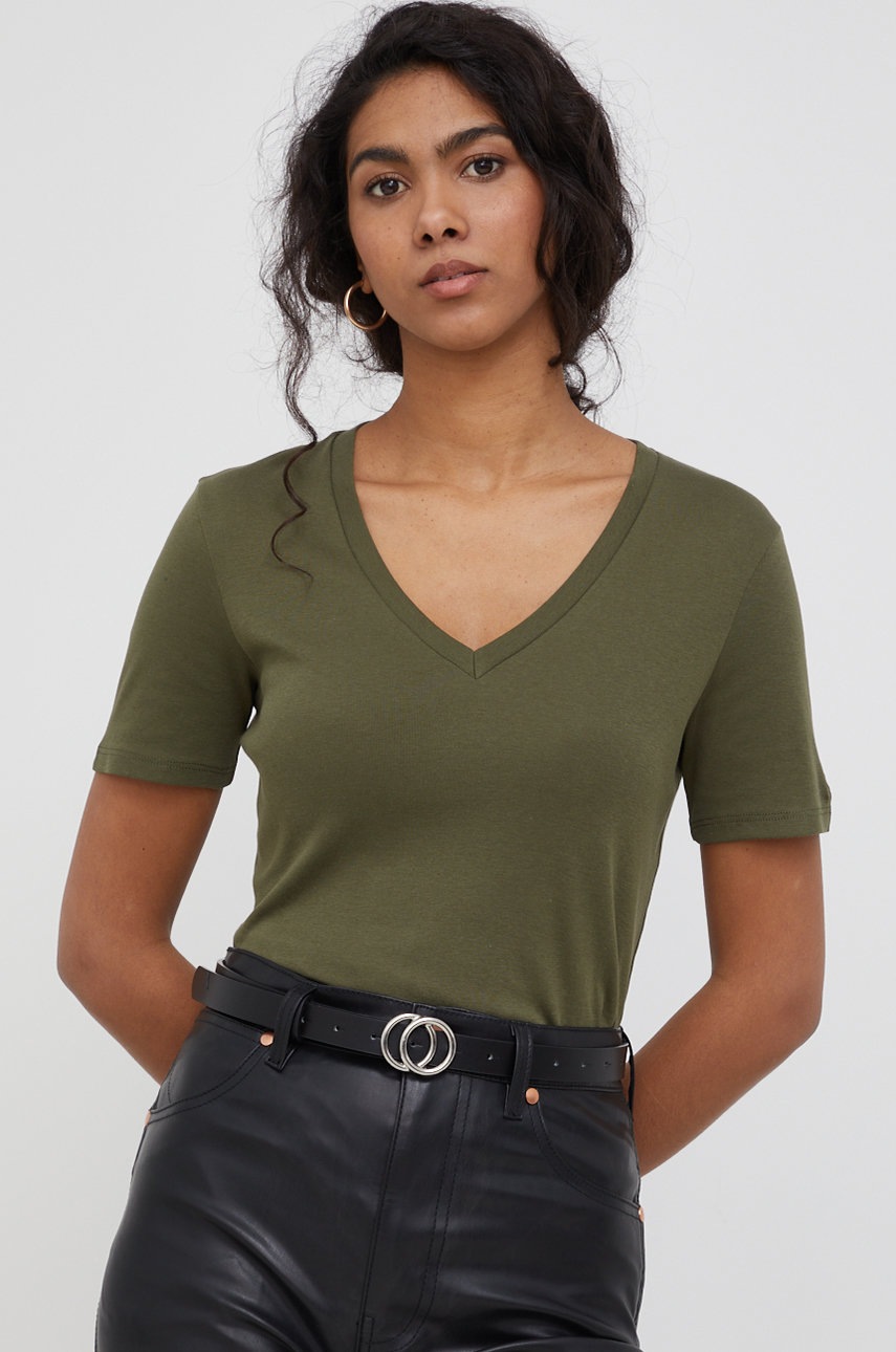 

Памучна тениска United Colors of Benetton в зелено, Зелен