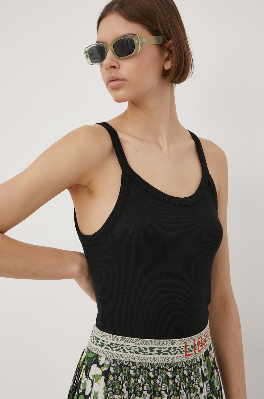 Roxy top femei, culoarea negru imagine reduceri black friday 2021 answear.ro