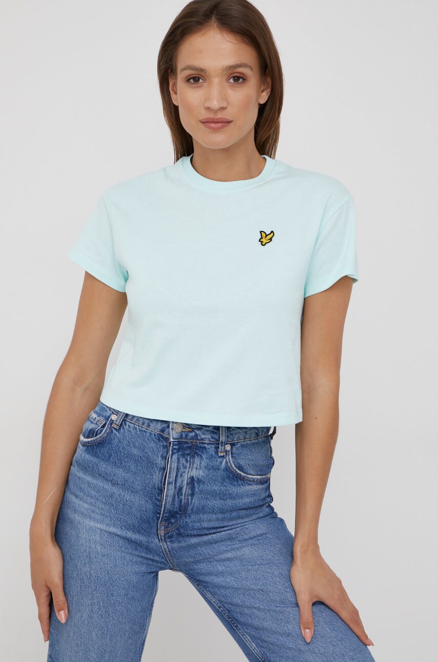 Lyle & scott tricou din bumbac culoarea turcoaz