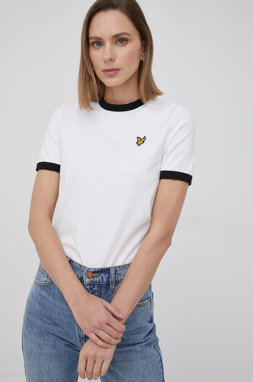 

Хлопковая футболка Lyle & Scott цвет белый