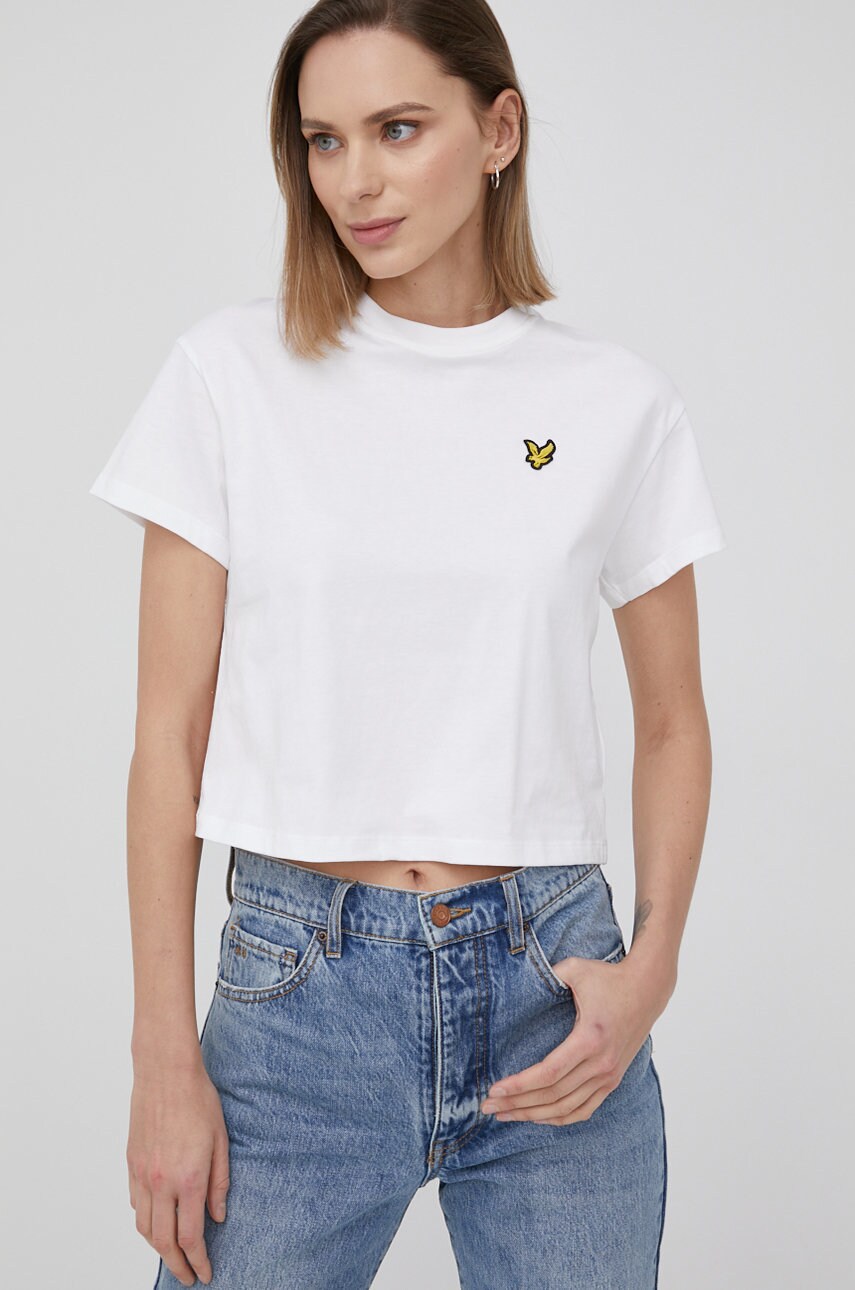 

Бавовняна футболка Lyle & Scott колір білий