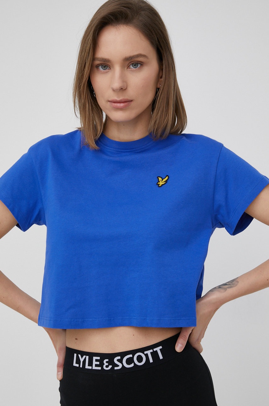 

Памучна тениска Lyle & Scott, Син