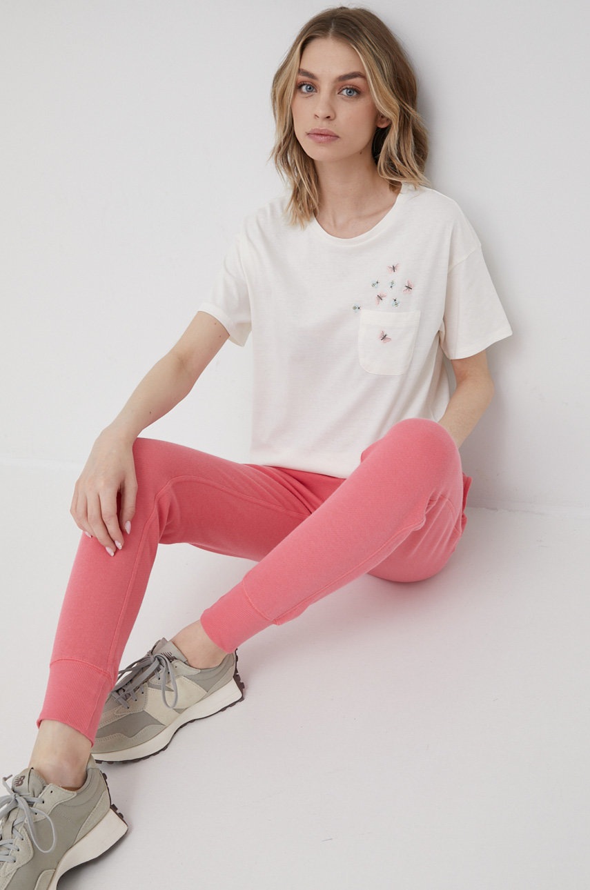 

Памучна тениска United Colors of Benetton в бежово, Бежов