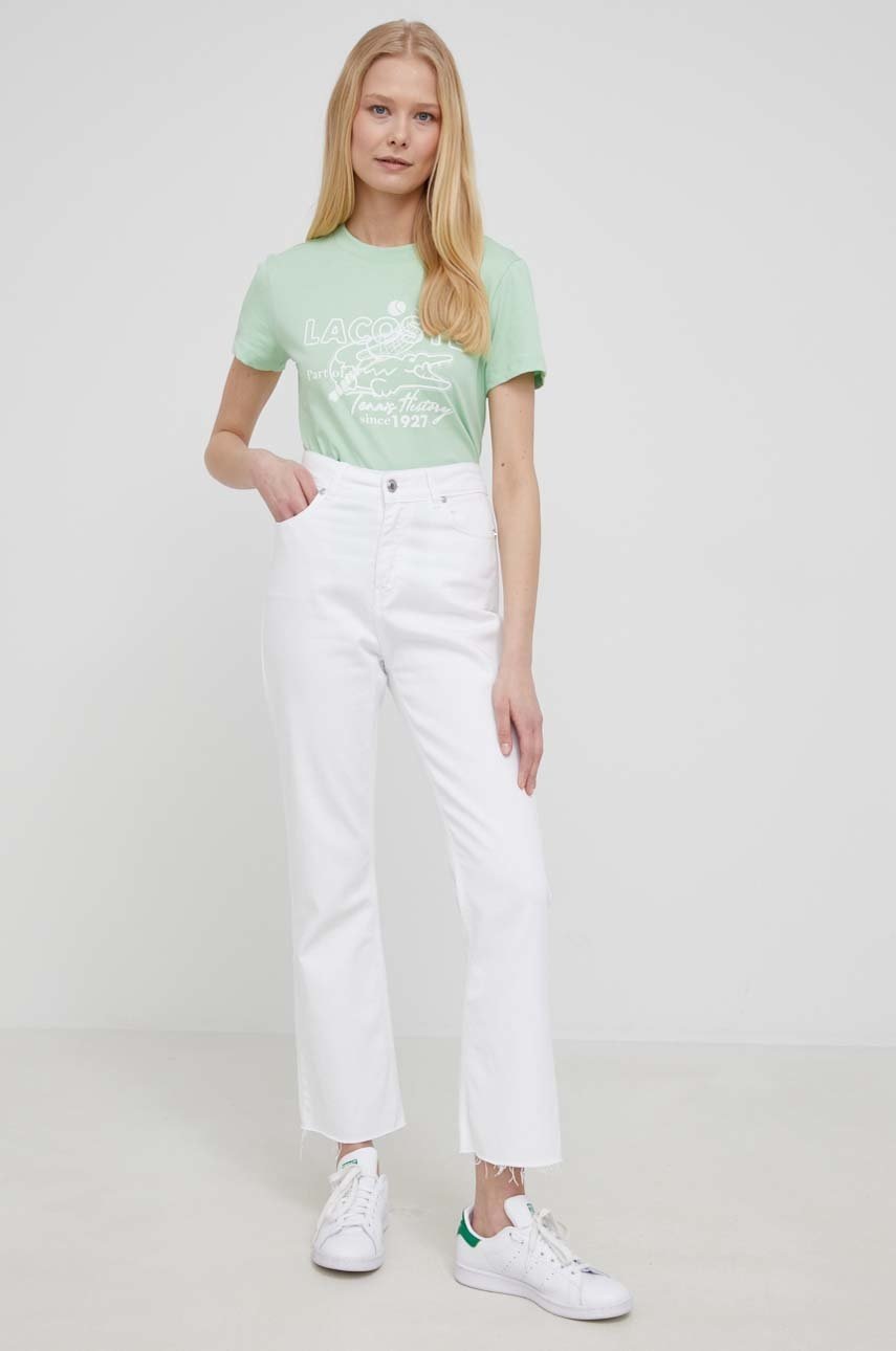 

Футболка Lacoste жіночий колір зелений