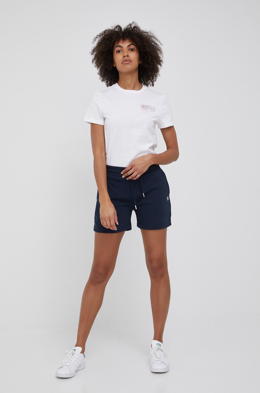 

Хлопковая футболка Lacoste цвет белый