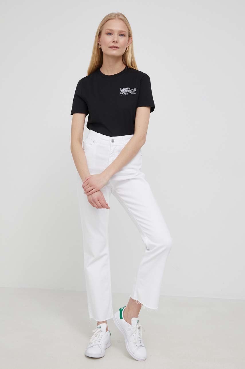 Lacoste tricou din bumbac culoarea negru 2023 ❤️ Pret Super answear imagine noua 2022