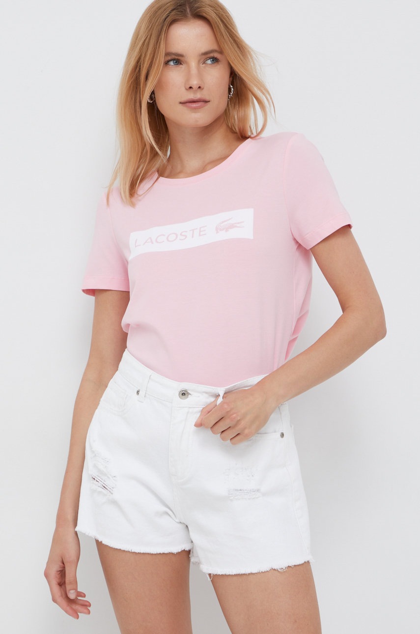 

Тениска Lacoste в розово, Розов