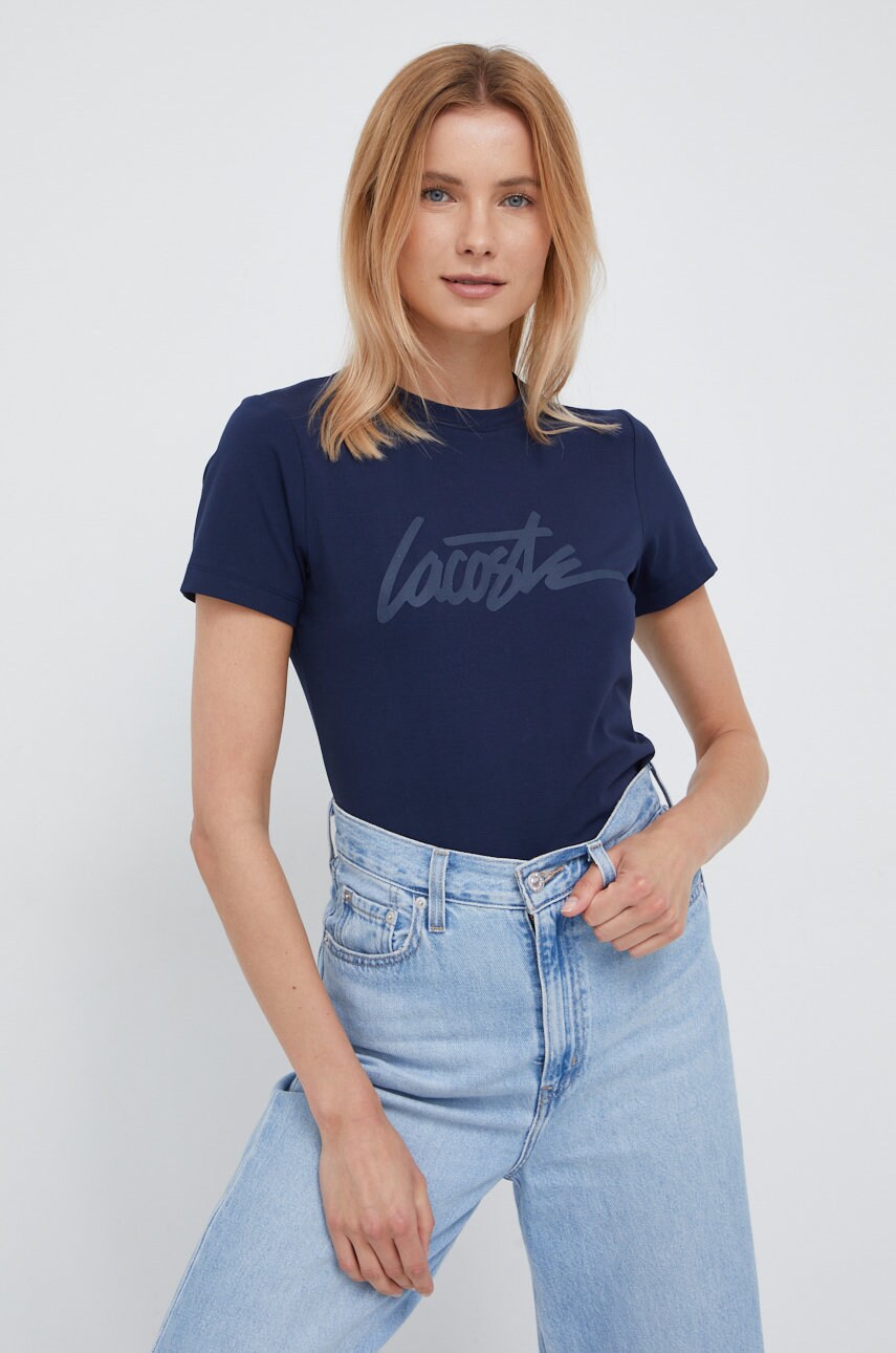 Lacoste tricou femei, culoarea albastru marin