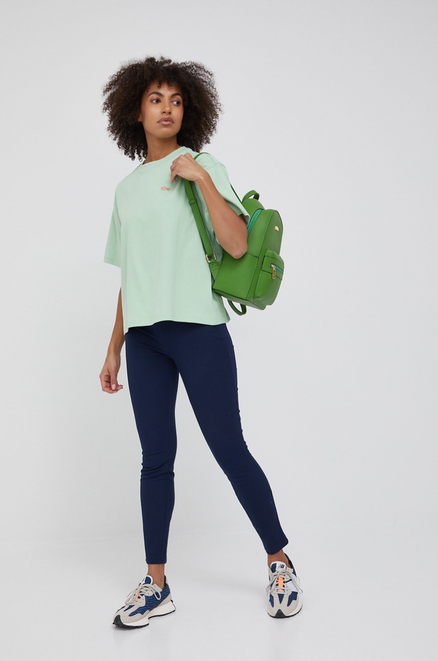 

Хлопковая футболка Lacoste цвет зелёный