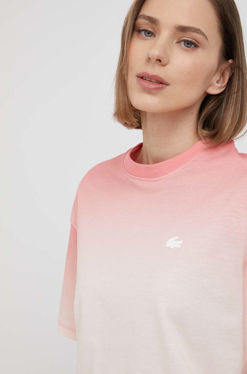 

Бавовняна футболка Lacoste колір помаранчевий