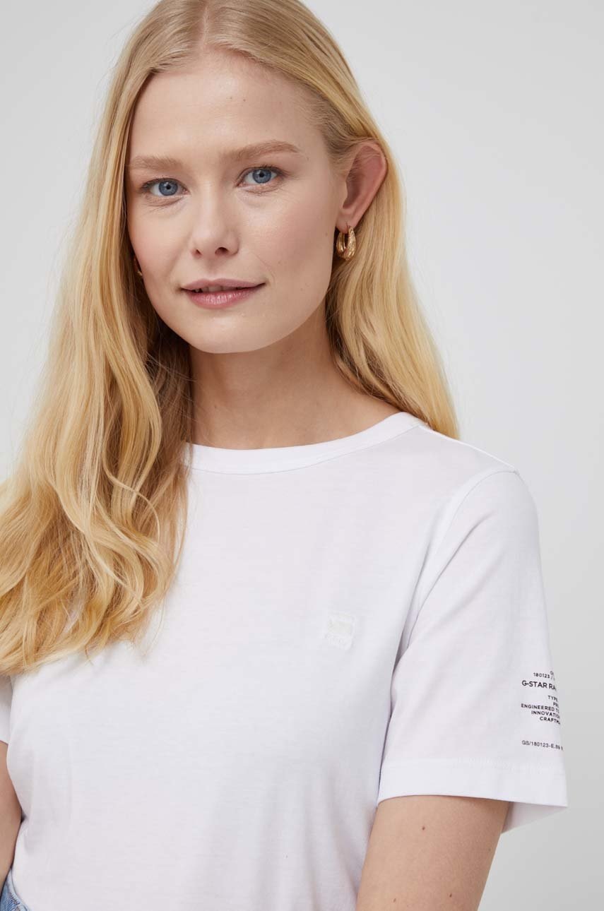 

Памучна тениска G-Star Raw в бяло, Бял