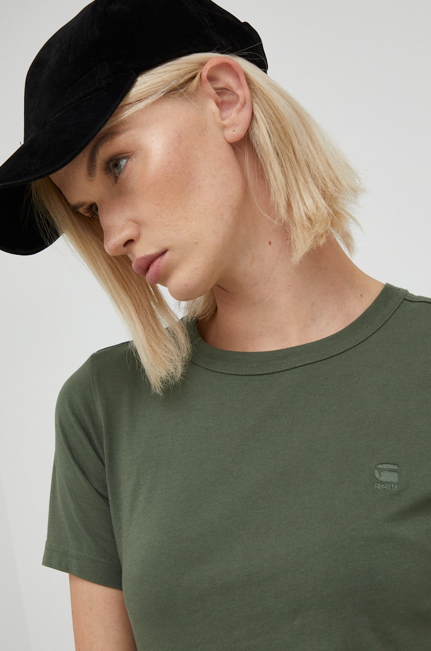 

Памучна тениска G-Star Raw в зелено, Зелен