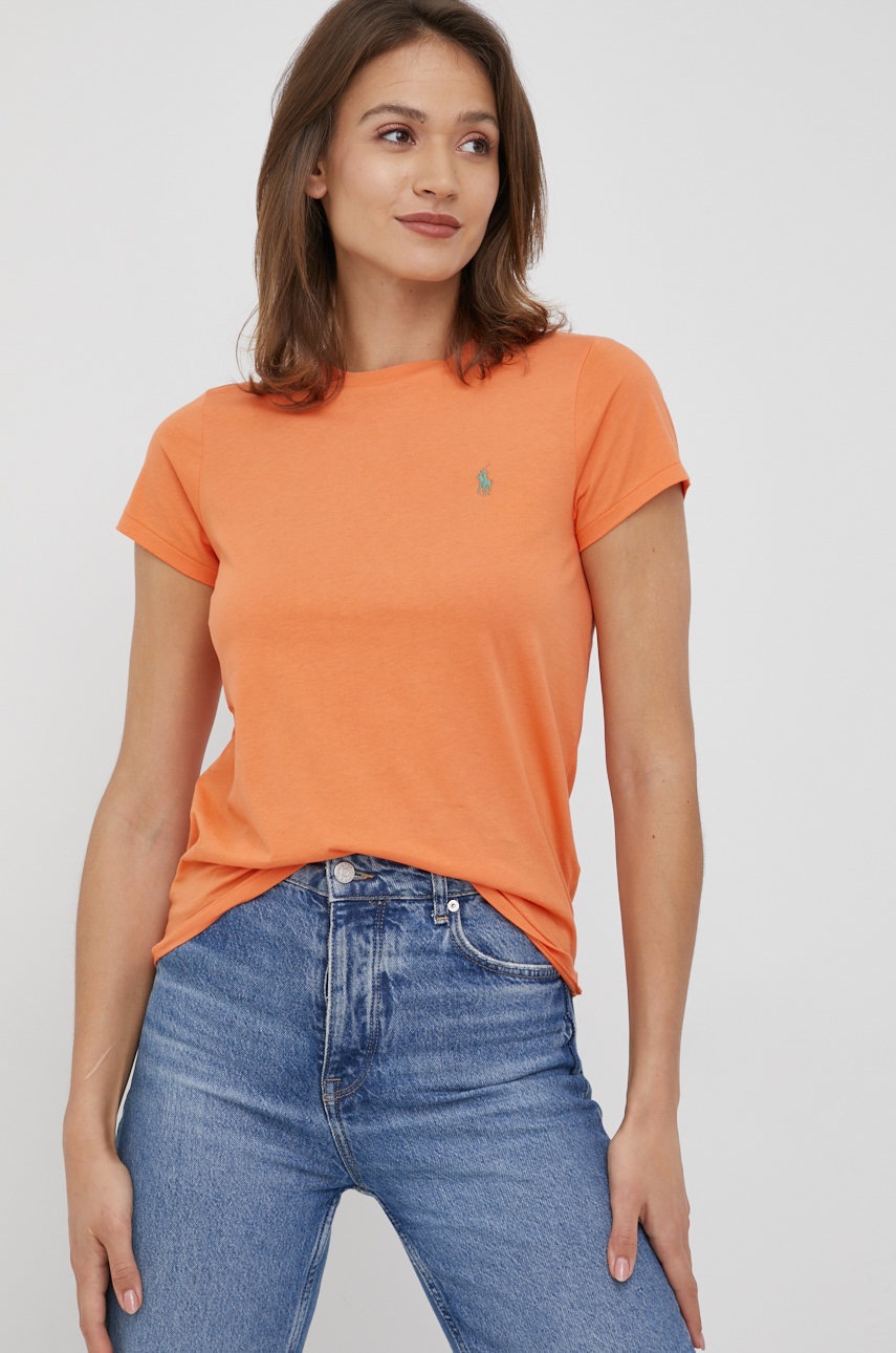

Памучна тениска Polo Ralph Lauren в оранжево, Оранжев