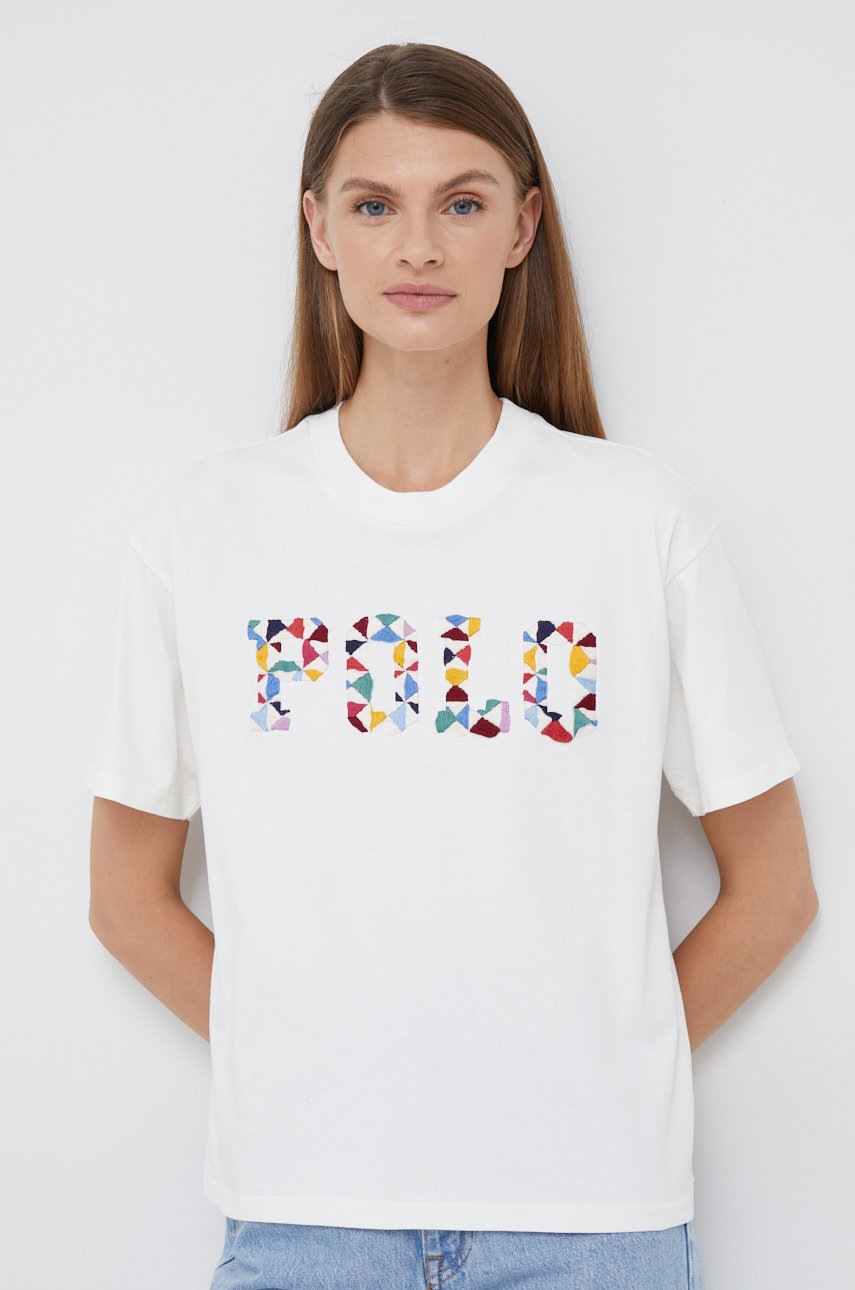 

Памучна тениска Polo Ralph Lauren в бяло, Бял