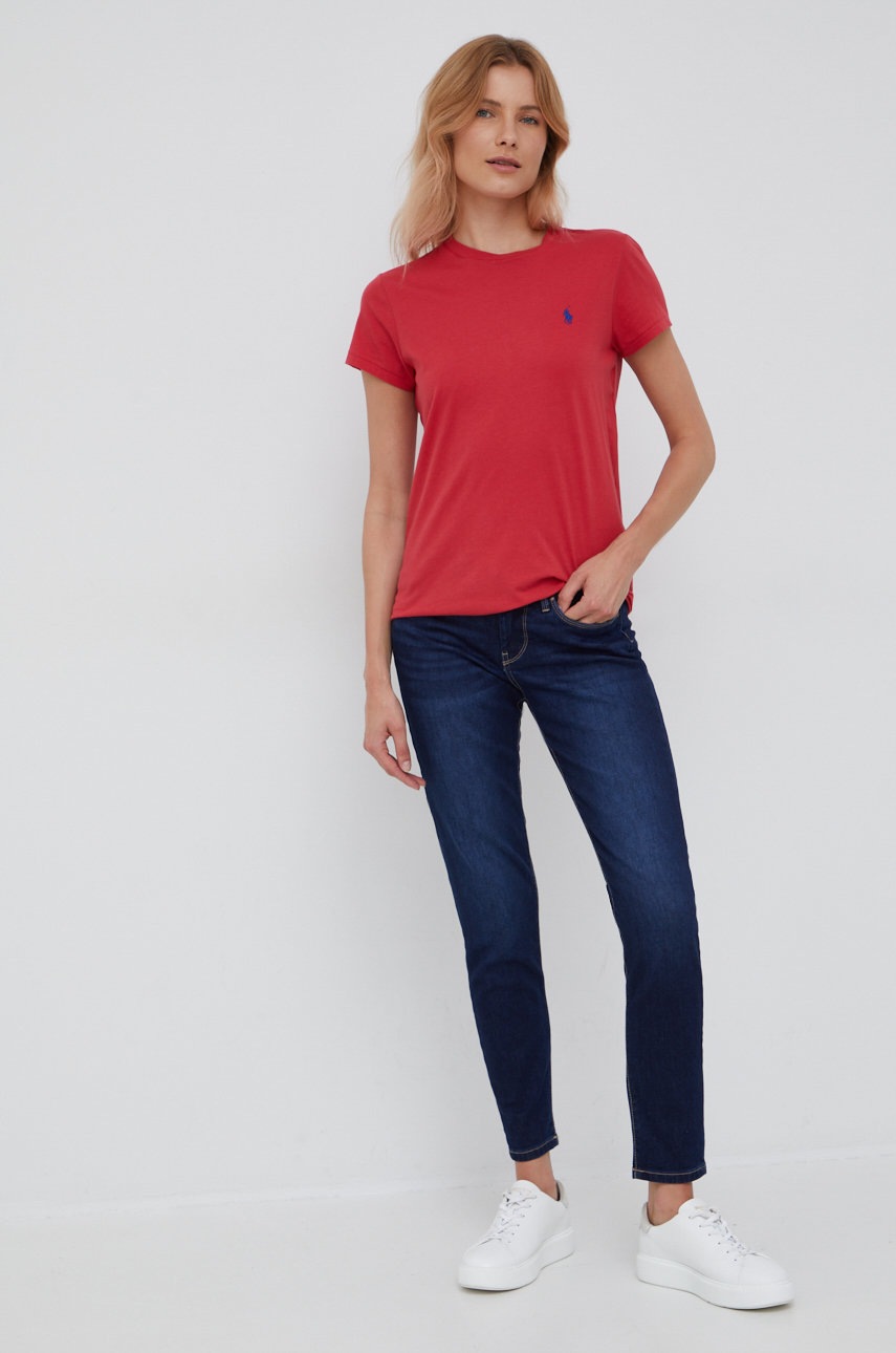 

Хлопковая футболка Polo Ralph Lauren цвет красный