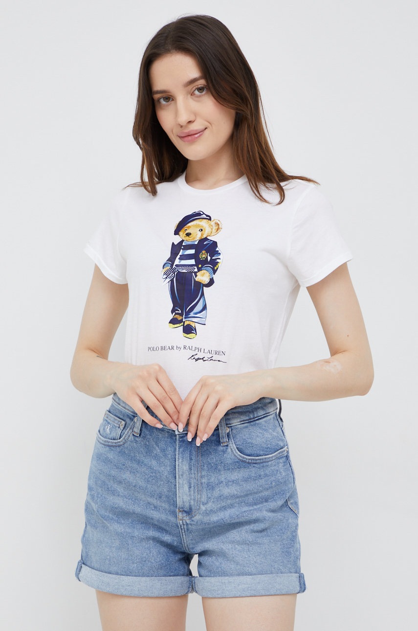 

Памучна тениска Polo Ralph Lauren в бяло, Бял