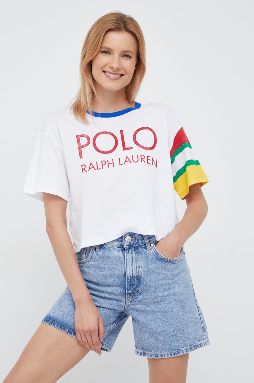 

Памучна тениска Polo Ralph Lauren в бяло, Бял