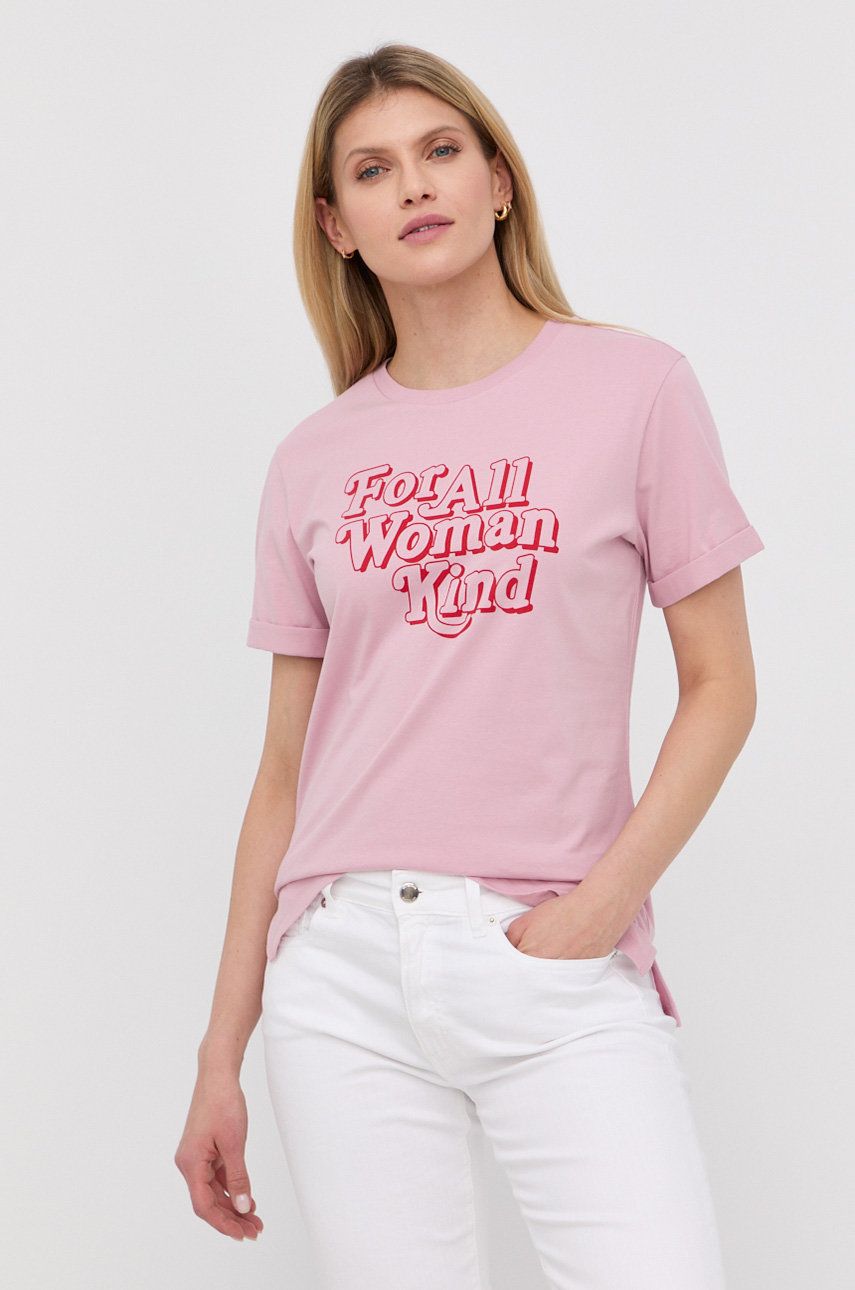 HUGO tricou din bumbac culoarea roz answear.ro imagine 2022 13clothing.ro