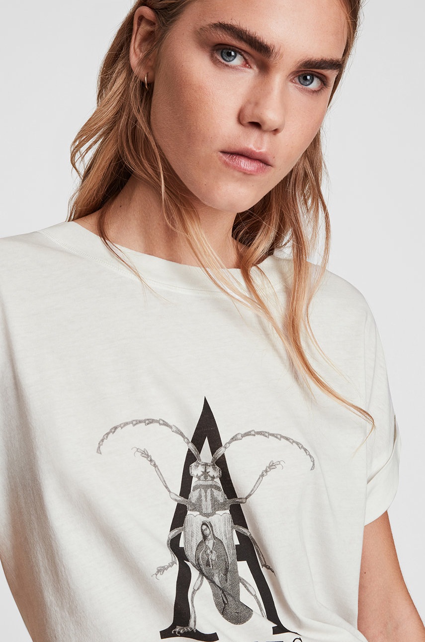 

Бавовняна футболка AllSaints колір білий