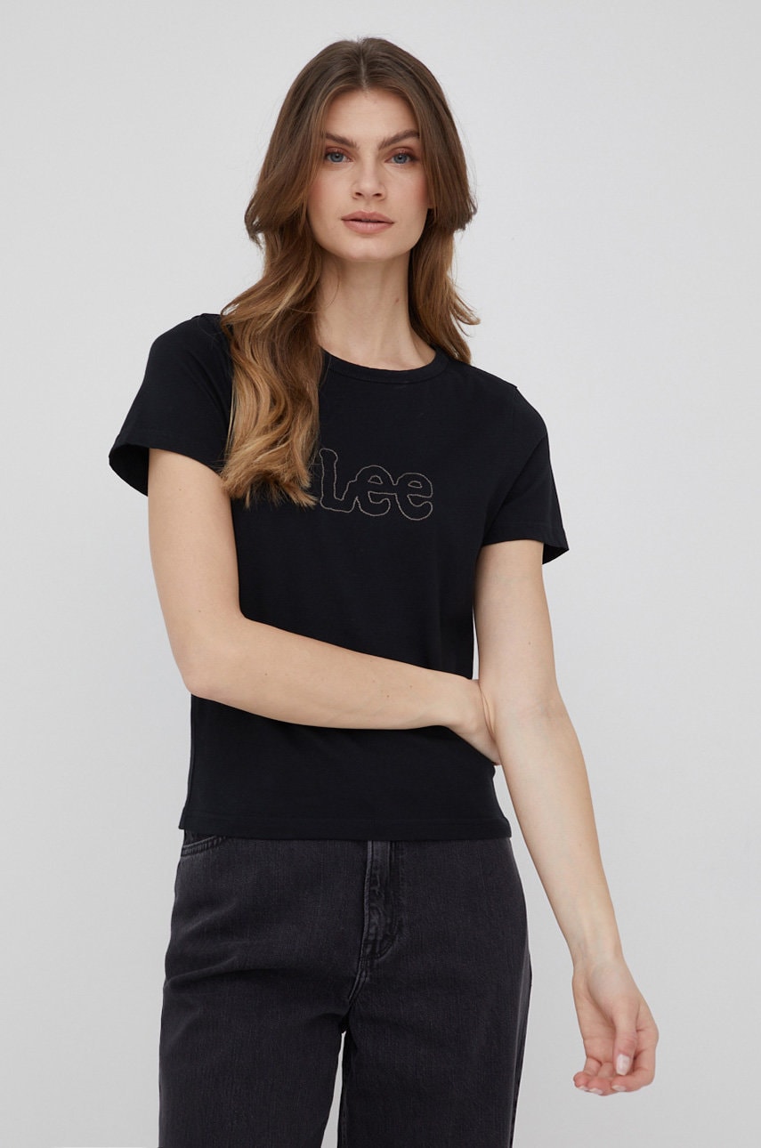 Lee tricou din bumbac culoarea negru