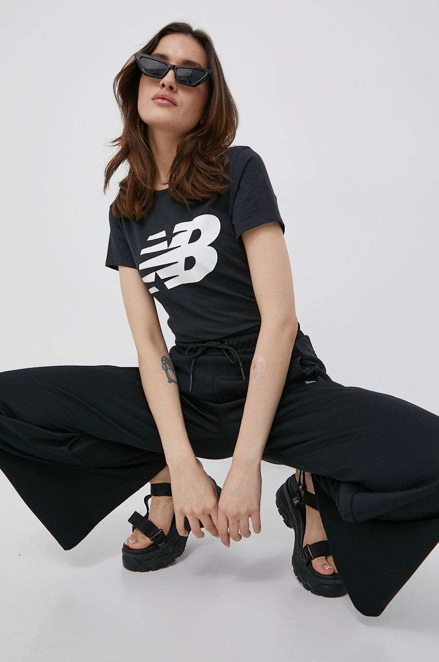 New Balance tricou WT03816BK femei, culoarea negru