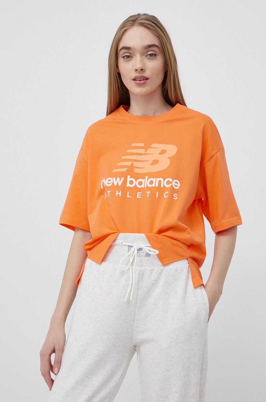 New Balance tricou din bumbac WT21503VIB culoarea portocaliu answear imagine noua