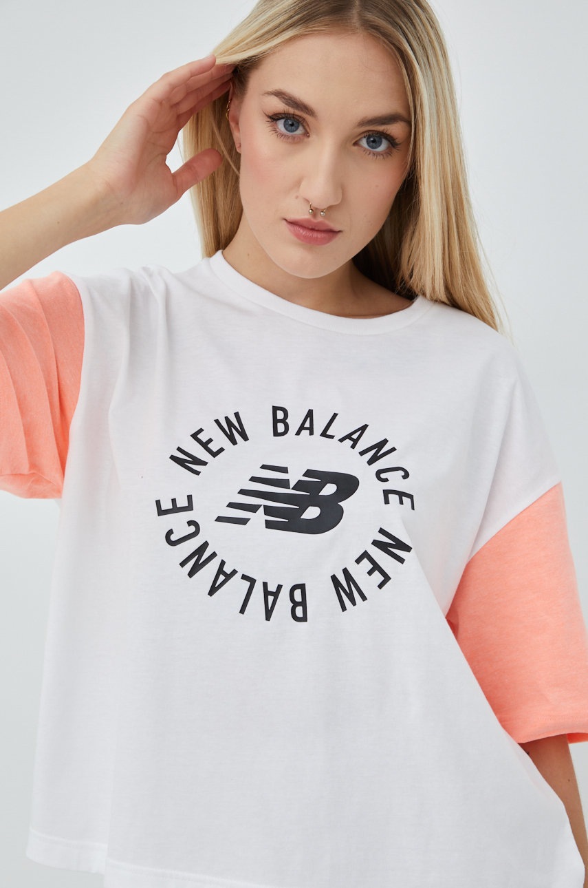 

Тениска New Balance в бяло, Бял