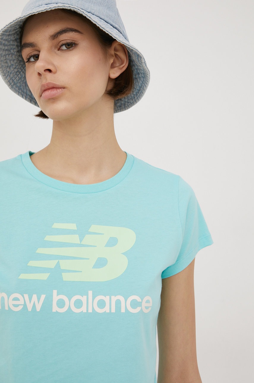 

Памучна тениска New Balance WT91546SRF в тюркоазено, Тюркоазен