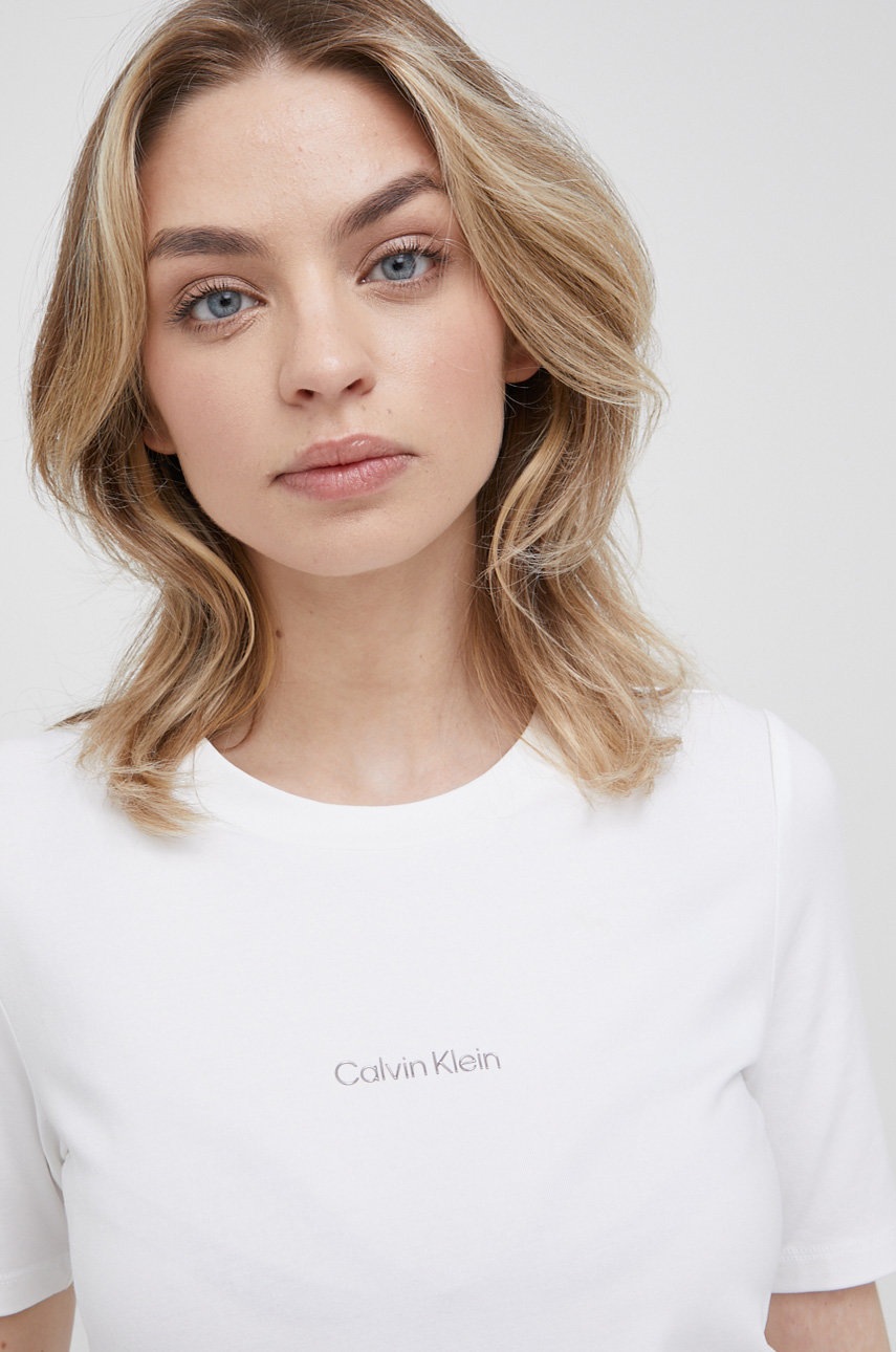 

Тениска Calvin Klein дамски в бяло, Бял