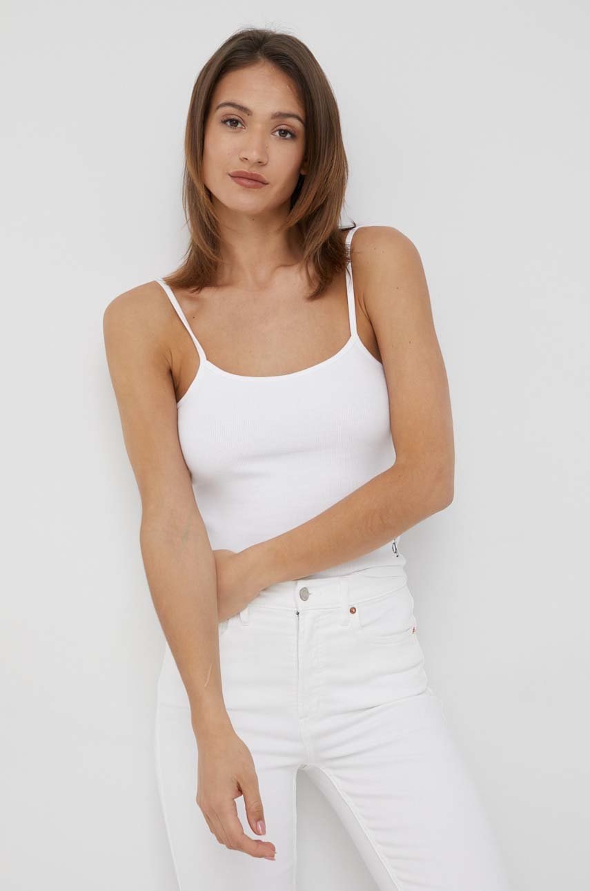 

Топ Calvin Klein Jeans дамски в бяло, Бял