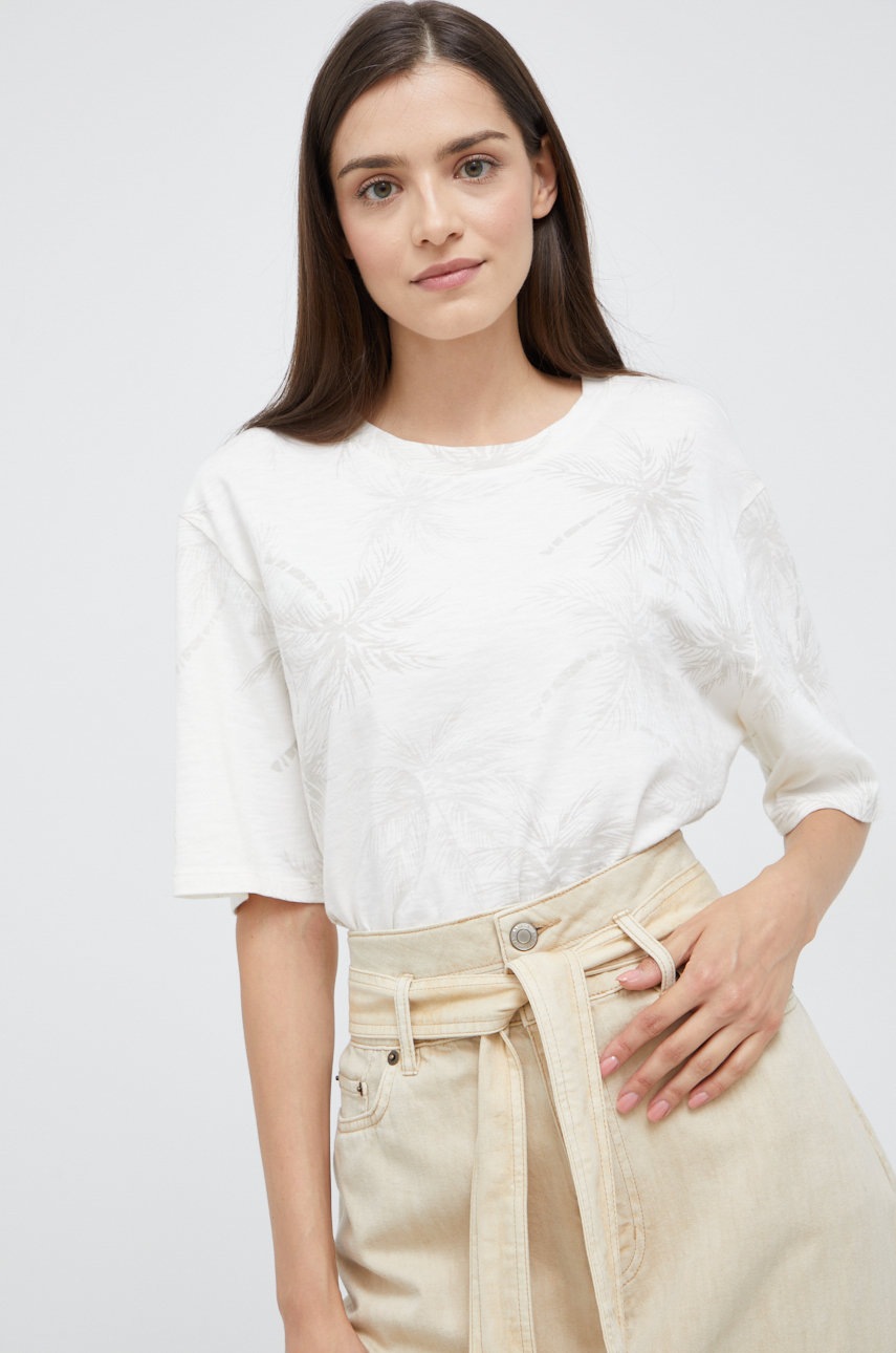 

Памучна тениска GAP в бежово, Бял