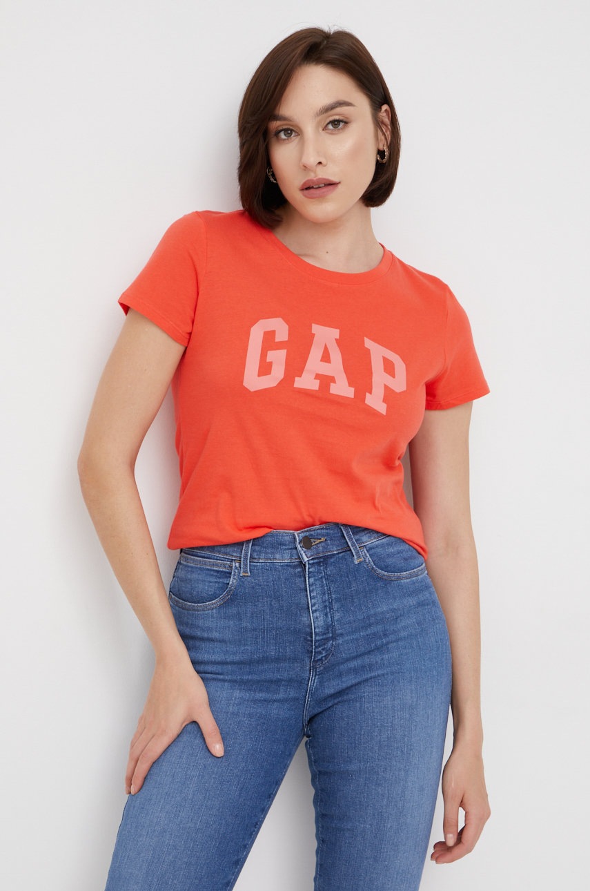 

Памучна тениска GAP в червено, Червен