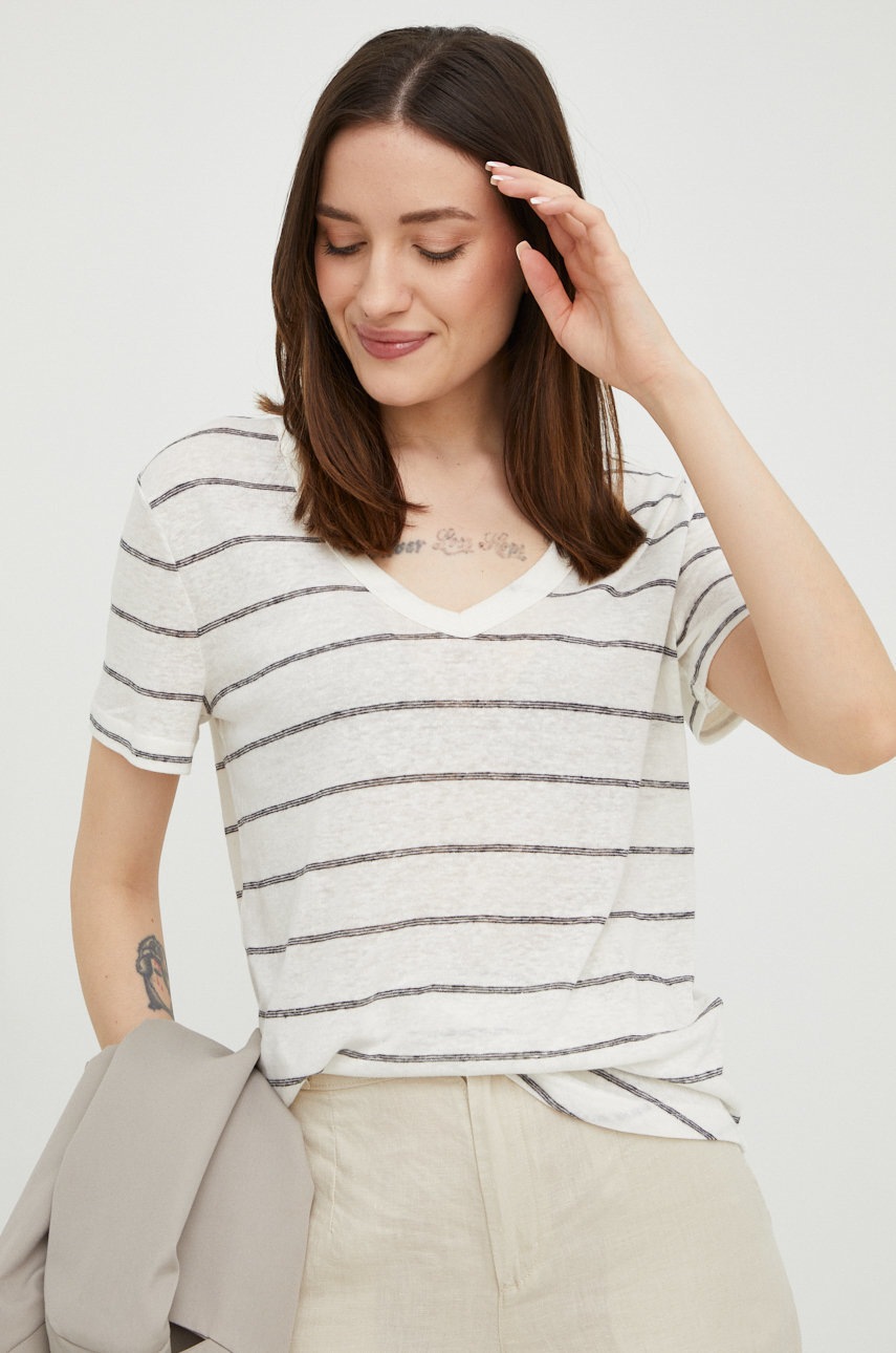 

Ленена тениска GAP в бежово, Бежов