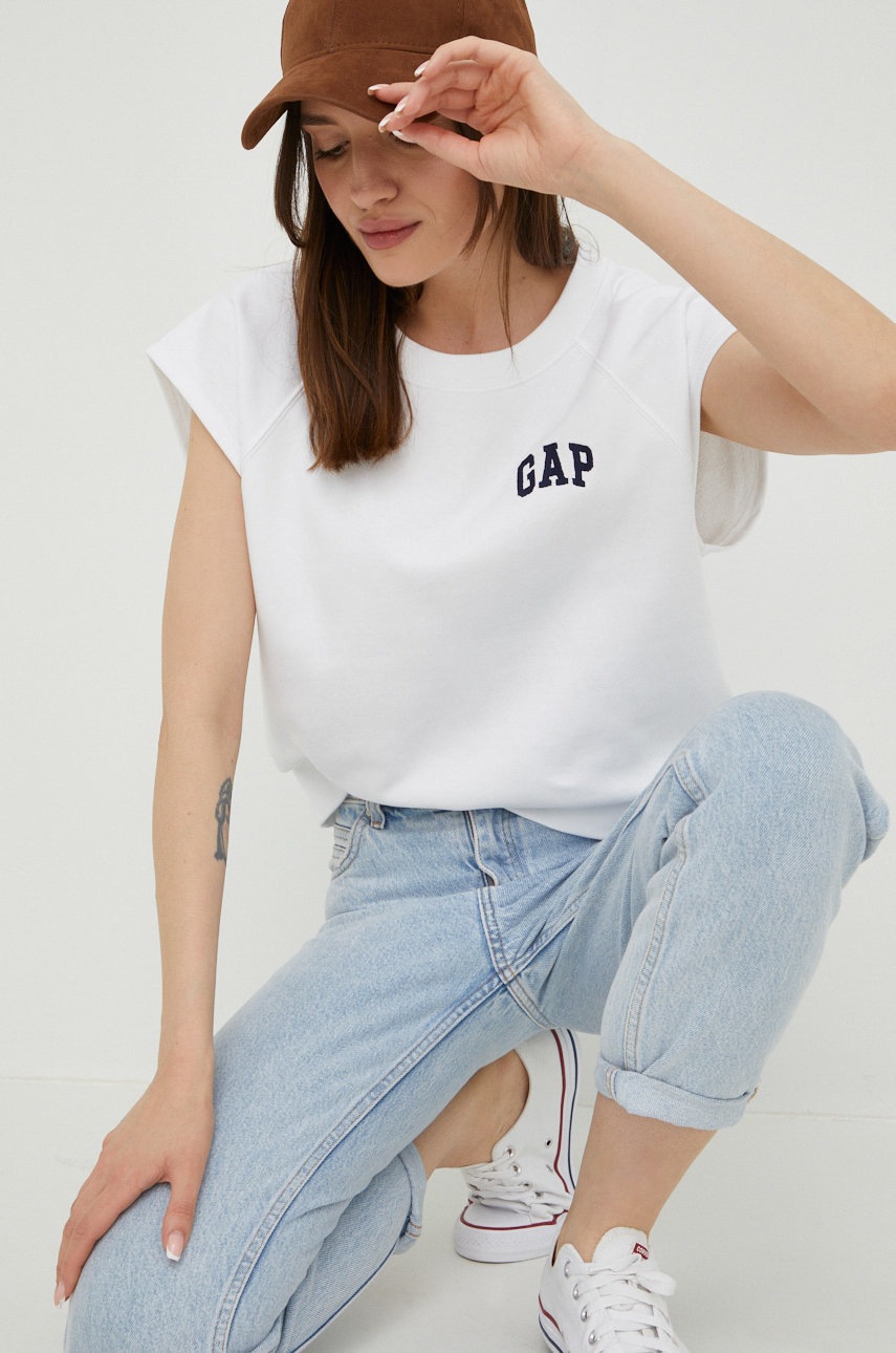 

Тениска GAP в бяло, Бял