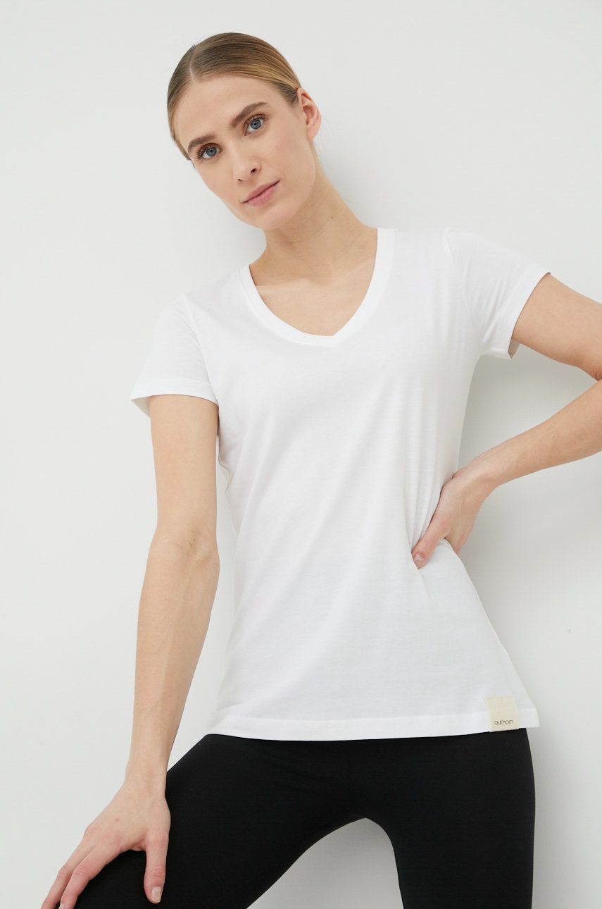 Outhorn t-shirt bawełniany kolor biały