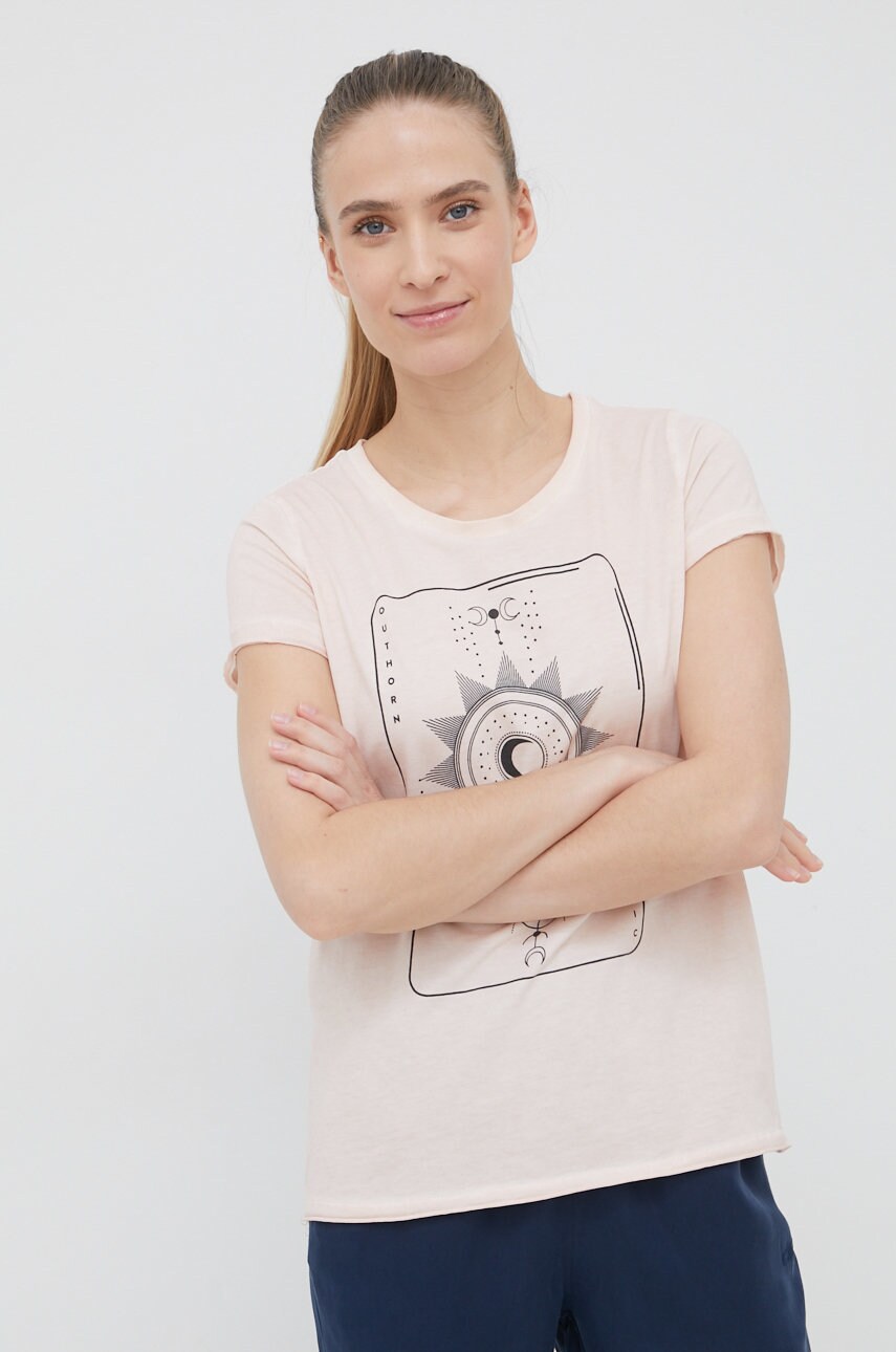 Outhorn tricou din bumbac culoarea roz