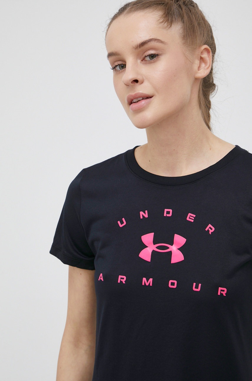 

Тениска за трениране Under Armour Solid Logo Arch 1369864 в черно, Черен