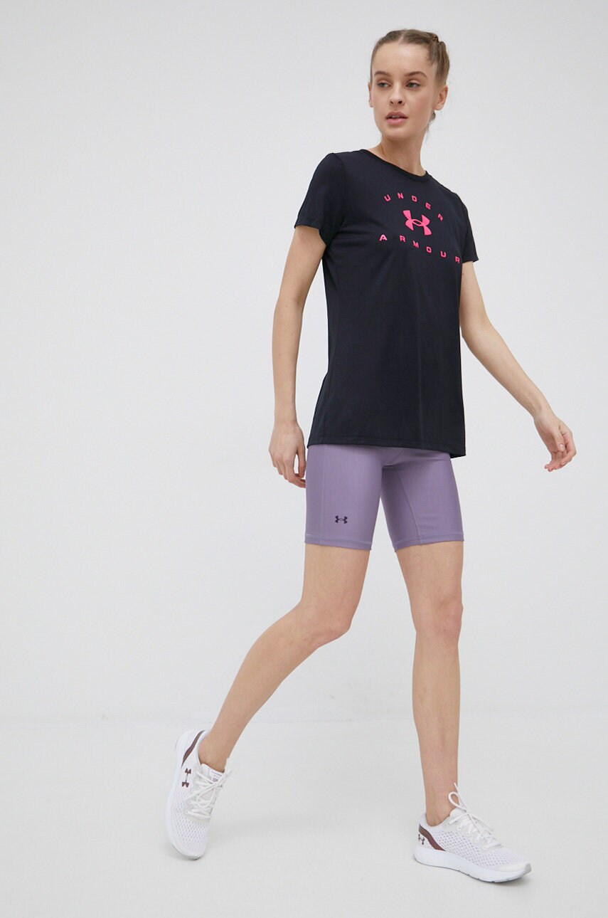 

Тренувальна футболка Under Armour Solid Logo Arch 1369864 колір чорний