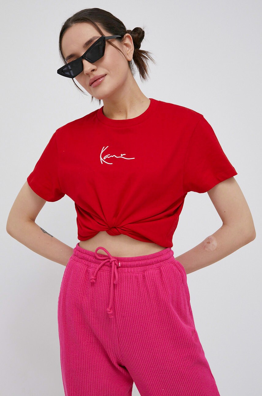 Karl kani tricou din bumbac culoarea rosu