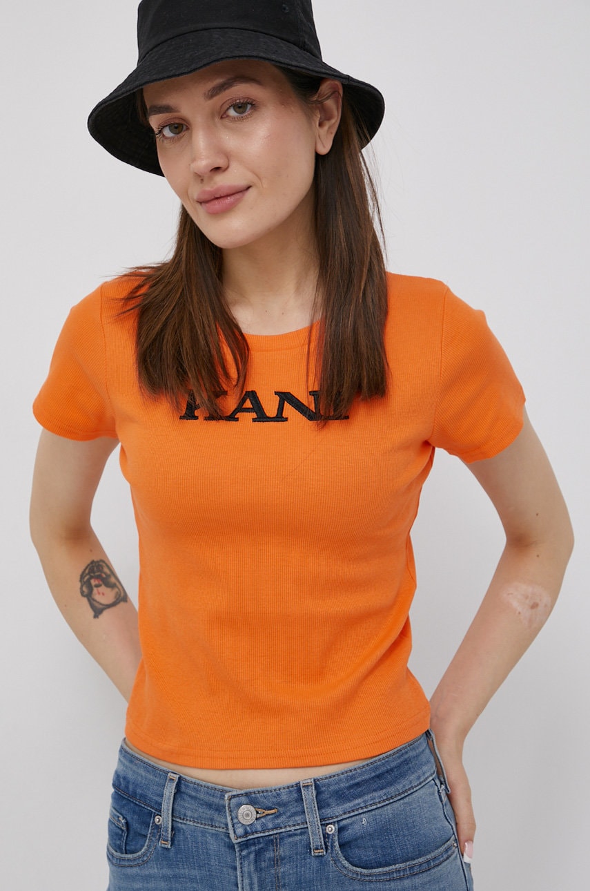 Karl kani tricou femei, culoarea portocaliu